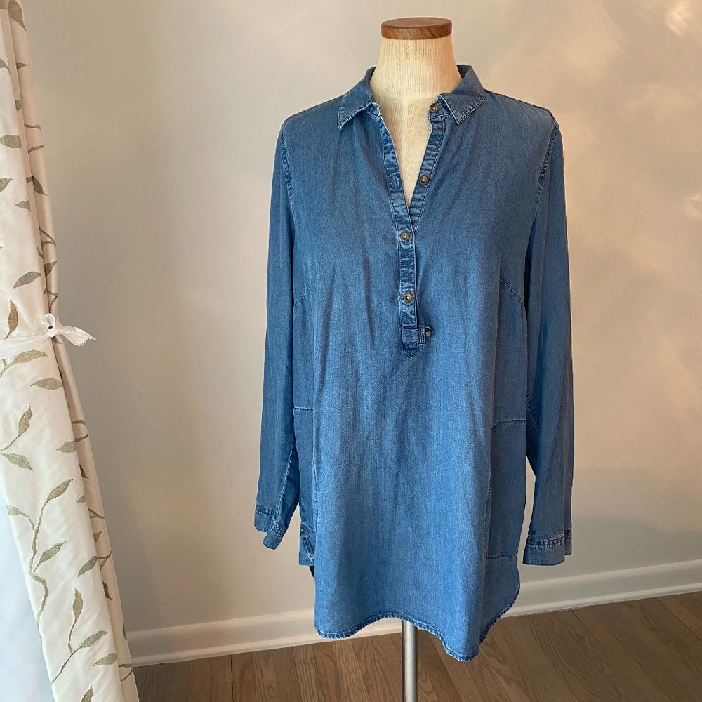 Denim Popover Tunic w/POCKETS ‼️